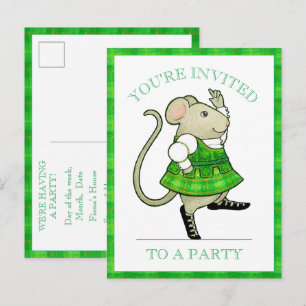 UITNODIGINGSKAART IERSE JIG MUIS Feestje Briefkaart