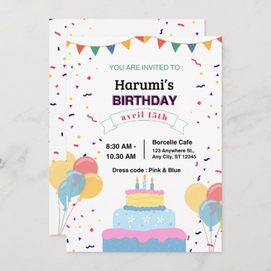 "Uitnodigingskaart" Kaart (Voorkant / Achterkant)