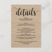 Uitnodigingskaart met details over boerenbruiloft informatiekaartje (Voorkant)