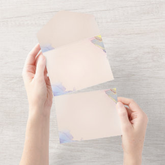 Uitnodigingskaart met effen kleur all in one uitnodiging