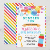 Uitnodigingskaart met leuke bubbels tekst kaart (Voorkant / Achterkant)