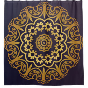 uitnodigingskaart met Mandala patroon. Deco Douchegordijn