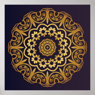 uitnodigingskaart met Mandala patroon. Deco Poster