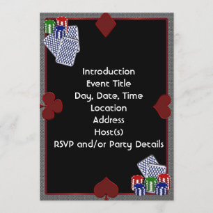 Uitnodigingskaart Pokerfeest Kaart