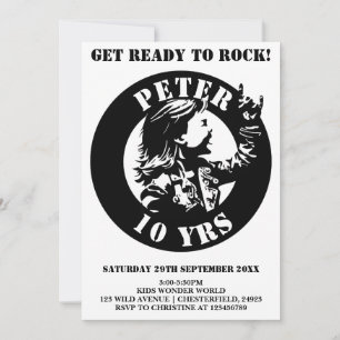 Uitnodigingskaart Verjaardagsfeest Rock 'n' Roll B Kaart