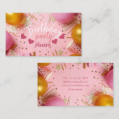 Uitnodigingskaart verjaardagsfeestje visitekaartje (Voorkant / Achterkant)