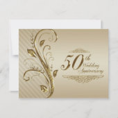 Uitnodigingskaart voor 50ste trouwdag kaart (Voorkant)