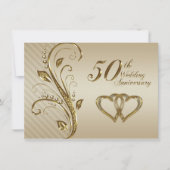 Uitnodigingskaart voor 50ste trouwdag kaart (Voorkant)