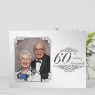 Uitnodigingskaart voor 60-jarig huwelijksjubileum  kaart