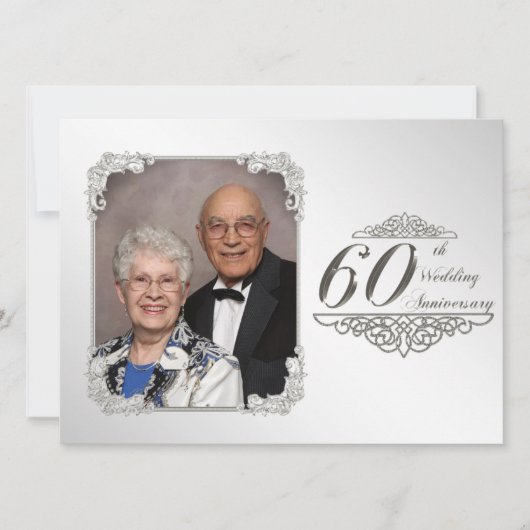 Uitnodigingskaart voor 60-jarig huwelijksjubileum kaart (Voorkant)