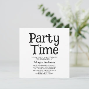 Uitnodigingskaart voor afstudeerfeest met modern z kaart