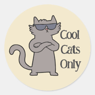 Uitnodigingskaart voor 'Alleen Koele Katten'-evene Ronde Sticker