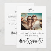 Uitnodigingskaart voor bruidsmeisje save the date (Voorkant / Achterkant)