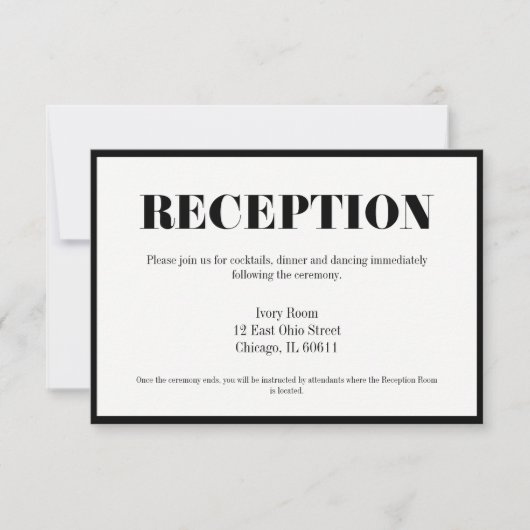 Uitnodigingskaart voor bruiloftsreceptie 'Mr and M Kaart (Voorkant)