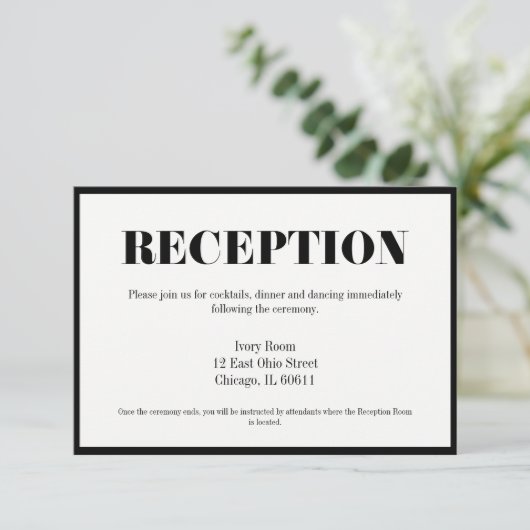 Uitnodigingskaart voor bruiloftsreceptie 'Mr and M Kaart (Staand voorkant)