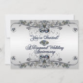 Uitnodigingskaart voor diamanten huwelijksjubileum kaart (Voorkant)