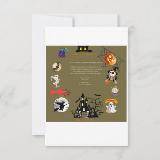 uitnodigingskaart voor halloueen-feestje kaart