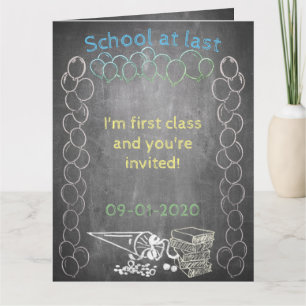 Uitnodigingskaart voor inschrijving op school op s kaart
