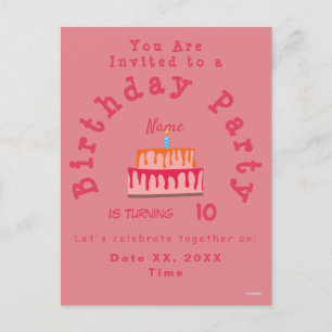 Uitnodigingskaart voor meisjes verjaardagsfeest HA Briefkaart