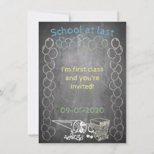 Uitnodigingskaart voor schoolinschrijving op het b