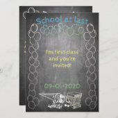 Uitnodigingskaart voor schoolinschrijving op het b (Voorkant / Achterkant)