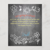 Uitnodigingskaart voor schoolinschrijving op het b (Achterkant)