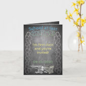 Uitnodigingskaart voor schoolinschrijving op het b kaart (Gele Bloem)