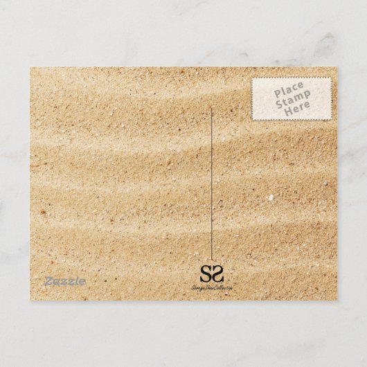 Uitnodigingskaart voor strandfeest met perkament o uitnodiging briefkaart (Achterkant)