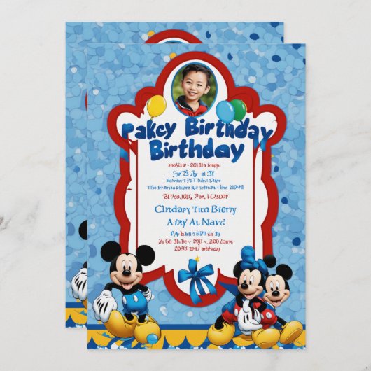 uitnodigingskaarten voor baby jongen feestje kaart (Voorkant / Achterkant)