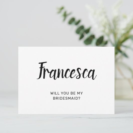 Uitnodigingskaarten voor bruidsmeisje bedankkaart (Staand voorkant)