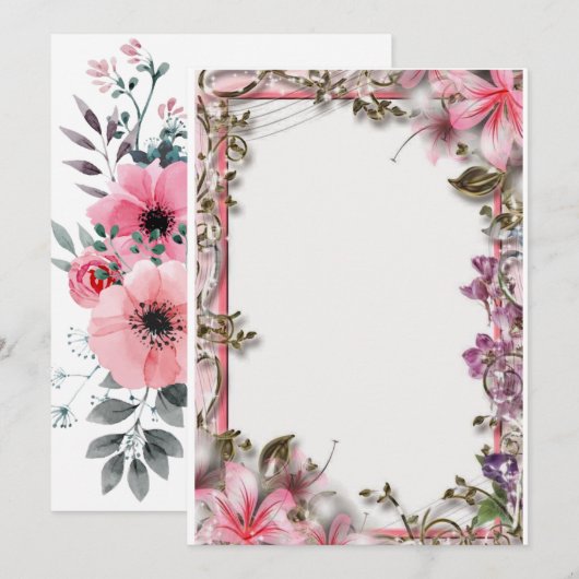 Uitnodigingskaarten voor de bruiloft kaart (Voorkant / Achterkant)