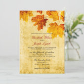 Uitnodigingskaarten voor een trouwe herfst bruilof kaart (Staand voorkant)