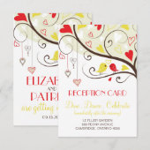 Uitnodigingskaarten voor ontvangst met rode en gel kaart (Voorkant / Achterkant)