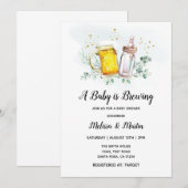 Uitnodigingskaarten voor The Baby is Brewing Baby Kaart (Voorkant / Achterkant)