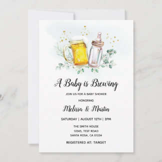 Uitnodigingskaarten voor The Baby is Brewing Baby Kaart