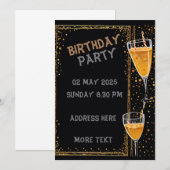 Uitnodigingskaarten voor verjaardagsfeestjes kaart (Voorkant / Achterkant)