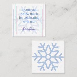 Uitnodigingskaartje ijsprinses 4de verjaardagsfees vierkante visitekaartje