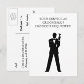 Uitnodigingskaartje voor getuige of bruidsjonker uitnodiging briefkaart (Voorkant / Achterkant)