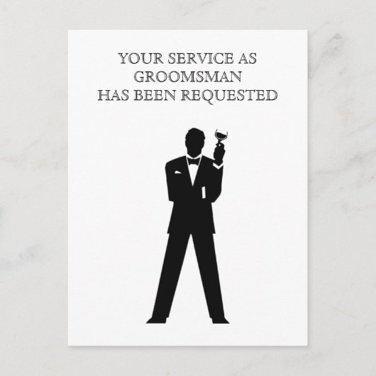 Uitnodigingskaartje voor getuige of bruidsjonker uitnodiging briefkaart (Voorkant)