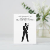 Uitnodigingskaartje voor getuige of bruidsjonker uitnodiging briefkaart (Staand voorkant)