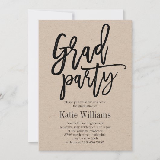 UitnodigingsKraft voor Charm Graduation Party in B Kaart (Voorkant)