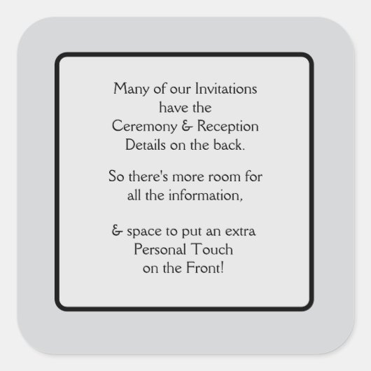 uitnodigingsnota vierkante sticker (Voorkant)