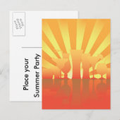 Uitnodigingsontwerp voor de zomerpartij uitnodiging briefkaart (Voorkant / Achterkant)