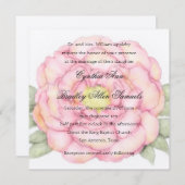 Uitnodigingsplein Roze Peony Kaart (Voorkant / Achterkant)