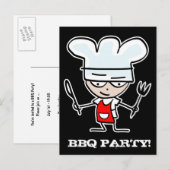 Uitnodigingsprogramma BBQ-partij briefkaarten | Ca (Voorkant / Achterkant)