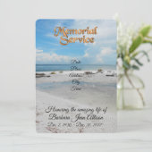 Uitnodigingsstrand voor Memorial Service Kaart (Staand voorkant)