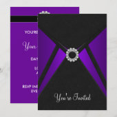 Uitnodigingstemplate voor alle gelegenheden in zwa kaart (Voorkant / Achterkant)