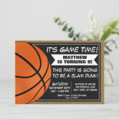 Uitnodigingsventilatoren voor Basketball Birthday Kaart (Staand voorkant)