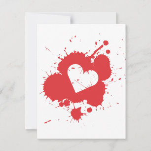 Uitnodigingtemplate 2 voor Splatter Heart (Bruilof Kaart