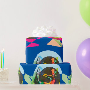 Uitoefende vrouw cadeaupapier